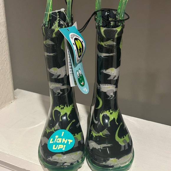 WESTERN CHIEF Kid's Sketch Dino Lighted Waterproof Rain Boot Toddler Size 6 - Picture 6 of 9